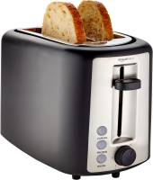 Amazon Basics 2 Slice Extra Wide Slot Toaster with Bagel Function, Removable Crumb Tray, 6 Browning Settings, Frozen Food Setting