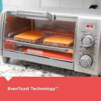 BLACK+DECKER 4-Slice Crisp 'N Bake Air Fry Toaster Oven, TO1787SS, 5 Cooking Functions, 30 Minute Timer, Stainless Steel