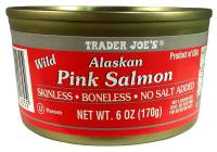 Trader Joe's Alaskan Wild Pink Salmon 6 oz Can, (6 Pack)