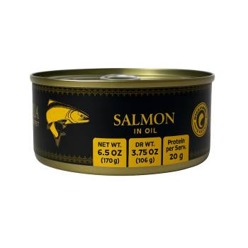 Aqua Gourmet Canned Salmon in Oil – Wild Flavor from Chilean Patagonia, 6.5 Oz