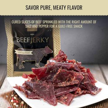 Aufschnitt Grass Fed Beef Jerky - Low Sodium, Certified Kosher - Halal and Keto Friendly - 24 Pack, Original