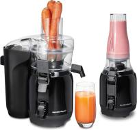 Hamilton Beach Juice & Blend 2-in-1 Juicer Machine and 20 oz. Blender, Big Mouth Large 3” Feed Chute for Whole Fruits and Vegetables, Easy to Clean