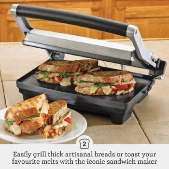 Breville Panini Press, Duo 1500-Watt Nonstick, Silver