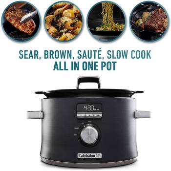 Calphalon Slow Cooker with Digital Timer and Programmable Controls, 5.3 Quarts, Stainless Steel