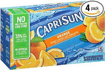 6 fl oz bags of Capri Sun Naturally Flavored Orange Juice Drink Blend. Intense orange flavor from natural ingredients