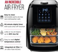 Chefman 6.3 Quart Digital Air Fryer+ Rotisserie, Dehydrator, Convection Oven, 8 Touch Screen Presets Fry, Roast, Dehydrate & Bake, BPA-Free