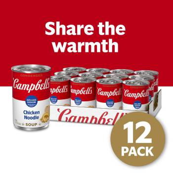 Campbell’s Condensed 25% Less Sodium Chicken Noodle Soup, 10.75 oz Can (Pack of 12)