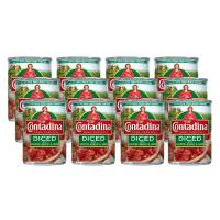 Contadina Diced Tomatoes with Roasted Garlic, 14.5 oz (Pack of 12 Cans)