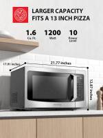 TOSHIBA ML-EM45PIT(SS) Countertop Microwave Oven with Inverter Technology, Kitchen Essentials, Smart Sensor, Auto Defrost, 1.6 Cu.ft, 13.6" Removable