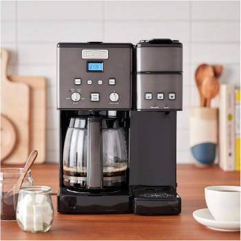 Cuisinart Coffee Maker,12 Cup with 3 Single-Size Brewers, 6, 8, 12 oz, Black/Stainless Steel, SS-15BKSP1