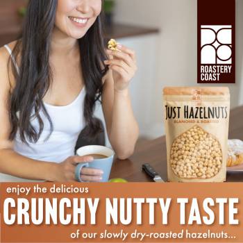 Roastery Coast Dry Roasted Hazelnuts | 3 LB | Unsalted | Filberts | Blanched | No skin | Kosher | Certified Gluten Free | Non-GMO | Paleo | Keto