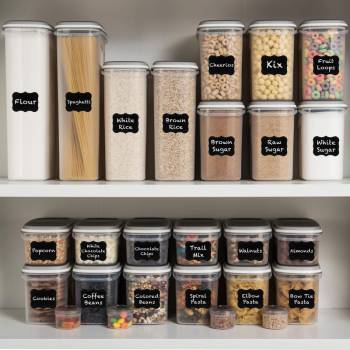 Shazo LARGEST Set of 52 Pc Food Storage Containers (26 Container Set) Airtight Dry Food Space Saver w Interchangeable Lid