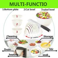 Salad Cutter Bowl Upgraded Easy Speed Salad Maker,Fast Fruit Vegetable Salad Chopper Bowl ,Gift Cut Vegetable Hand Guard And Stainless Steel Straws