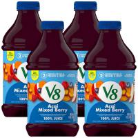 V8 Acai Mixed Berry 100% Fruit and Vegetable Juice, 46 fl oz Bottle (Pack of 4)