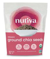 Nutiva Organic Premium Raw Ground Chia Seeds, 12 Oz, USDA Organic, Non-GMO, Whole 30 Approved, Vegan, Gluten-No & Keto, Nutrient-Dense Seeds with 3g Protein & 5g Fiber for Salads