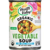 Health Valley Organic Soup, No Salt Added, Vegetable, 15 Ounce (Pack of 12)