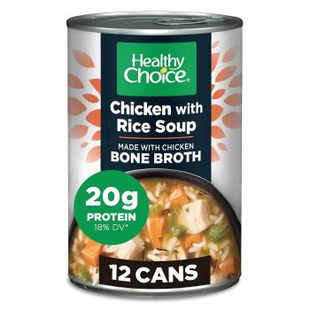 Healthy Choice Chicken With Rice Soup Made With Bone Broth, 15 oz. (Pack of 12)