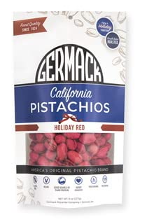 Germack Pistachio Company, Holiday Red Pistachio Nuts, Roasted and Salted (8 ounce)