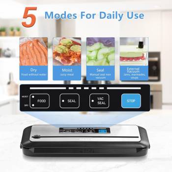 Inkbird Vacuum Sealer Machine with Starter Kit, Automatic PowerVac Air Sealing Machine for Food Preservation, Dry & Moist Sealing Modes