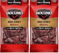ack Link's Beef Jerky, Original, Half Pounder Large Jerky Bag - Flavorful Meat Snack, Ready to Eat Protein Snacks with 10g of Protein per Serving, Made with 100% Beef