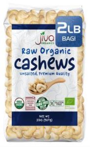 These whole cashew nuts are USDA Certified Organic, Non-GMO, and vegan friendly. Note these are NOT roasted