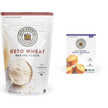 King Arthur Baking Company Keto Bread & Muffin Bundle, Contains One of Each: Keto Wheat Baking Flour 16 Ounce Bag, Keto Wheat Pizza Crust