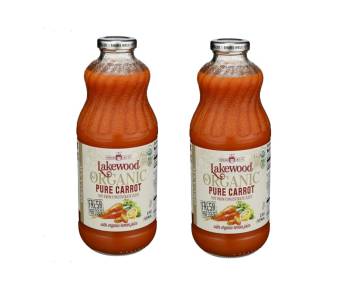 Lakewood Organic Pure Carrot with Added Organic Lemon Juice 32 Oz (Pack of 2)