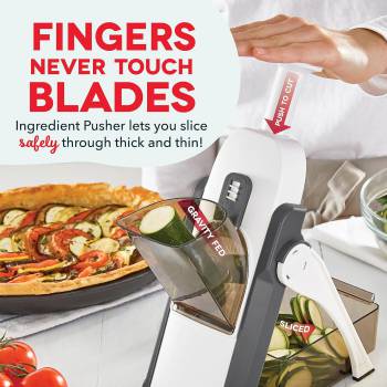 DASH Safe Slice® Mandoline Slicer, Julienne + Dicer for Vegetables, Meal Prep & More with 30+ Presets & Thickness Adjuster - Grey