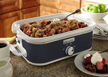 Crock-Pot Small 3.5 Quart Casserole Manual Slow Cooker and Food Warmer, Charcoal