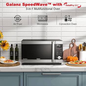 Galanz GSWWA16S1SA10 3-in-1 SpeedWave with TotalFry 360, Microwave, Air Fryer, Convection Oven with Combi-Speed Cooking, 1.6 Cu.Ft/ 1000W, Stainless Steel