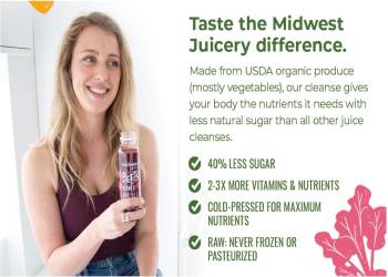 Midwest Juicery Organic, Cold-Pressed Juice. Carrot, Apple, Lemon, Ginger. No Added Sugar. RAW, Never Frozen | 12PK of 4 Carrot Gold