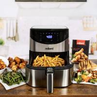 Milliard Air Fryer, 5.8QT Oil Free with 8 Different Cooking Settings Recipe Book and Manual Included in French and English