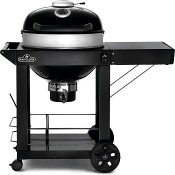 Napoleon PRO 22-Inch Cart Model Charcoal Kettle Grill - PRO22K-CART-3 - Black with Cart, Stainless Steel Spacer Ring, 363in² Cooking Area