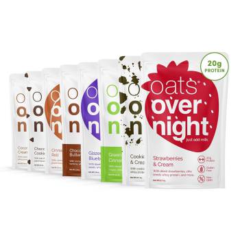 Oats Overnight Party Variety Pack - High Protein, High Fiber Breakfast Protein Shake - Gluten Free Oatmeal, Non GMO High Protein Oatmeal