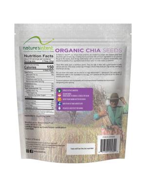 Nature's Intent Organic Chia Seeds - 3lb Bag - USDA Organic, Non-GMO, Vegan, Gluten-Free, Kosher, Keto & Paleo - Good Source of Calcium, Omega 3 and Iron - for Salads, Yogurt & Smoothies