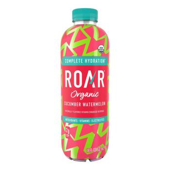 Roar Organic Electrolyte Infusions - USDA Organic - Cucumber Watermelon - with Antioxidants, B Vitamins, Low-Calorie, Low-Sugar, Low-Carb