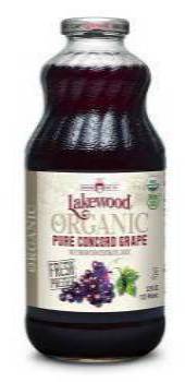 Lakewood Organic PURE Concord Grape Juice, 32 Fl Oz, Pack of 6