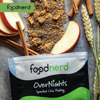 Foodnerd Sprouted Overnight Chia Pudding, Organic Chia Seeds, Safe for Keto, Paleo, or Vegan Diets, Organic Snacks or Breakfasts, Healthy Snacks, Cinnamon Apple