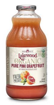 Lakewood Organic PURE Pink Grapefruit Juice, 32-Ounce Bottles (Pack of 6)