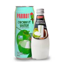 Parrot Coconut Water with Pulp 16.6 ft oz and Coconut Milk Drink Original with Pulp 290ml（Total Pack of 24）