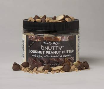 BNutty Totally Toffee Gourmet Peanut Butter - Gluten Free - Natural Peanut Butter - Made in USA - 12oz Jars - 6 Pack