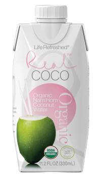 Real Coco Organic Pink Nam Hom Coconut Water (12-Pack 330ml), USDA Organic, No Added Sugar, Packed with Electrolytes, Vegan, Plant-Based