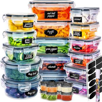 fullstar 50 PCS Plastic Food Storage Containers with Lids (24 Containers & 24 Lids), Leakproof BPA-Free Containers for Kitchen Organization