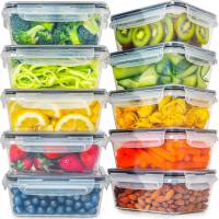 fullstar 20 PCS Plastic Food Storage Containers with Lids (10 Containers & 10 Lids), Leakproof BPA-Free Containers for Kitchen Organization, Meal Prep