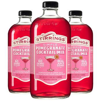 Stirrings 3 Pack Pomegranate Cocktail Mix 750ml Bottles - Real Juice No Preservatives - 90 Calories - Drink Mixer