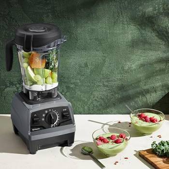 Vitamix Explorian with Programs, Three Blending Programs, Professional-Grade Blender for Smoothies and More, Self-Cleaning Kitchen Appliance, 64 Oz Container, Slate