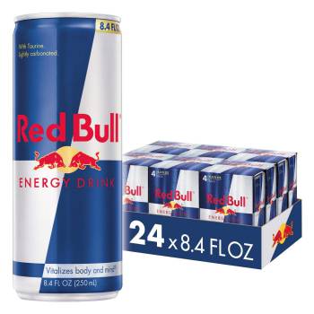 Red Bull Energy Drink with 80mg Caffeine plus Taurine & B Vitamins, 8.4 Fl Oz, 6 Packs of 4 Cans (Pack of 24)