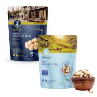 AZNUT Roasted Unsalted Hazelnuts 1 LB & Raw Brazil Nuts 1 LB