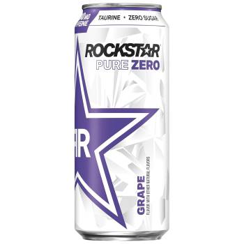 Rockstar Energy Drink Pure Zero, Grape, 16 Ounce (Pack of 24), 384 Fl Oz