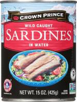 Crown Prince Sardines in Water, 15-Ounce Cans (Pack of 12)